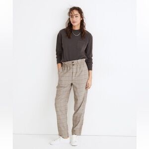 Madewell Paperbag Tapered Pants in Glen Plaid